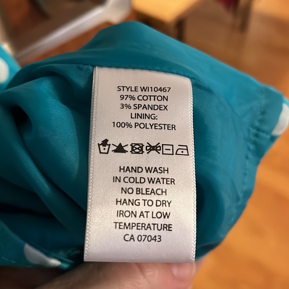 Cynthia Rowley size 10 turquoise polka dot dress - Picture 7 of 7